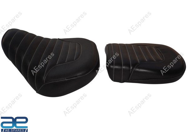 Front- Und Heck-Sitzset Schwarz Leder FüR Royal Enfield Classic 650 @Us-image