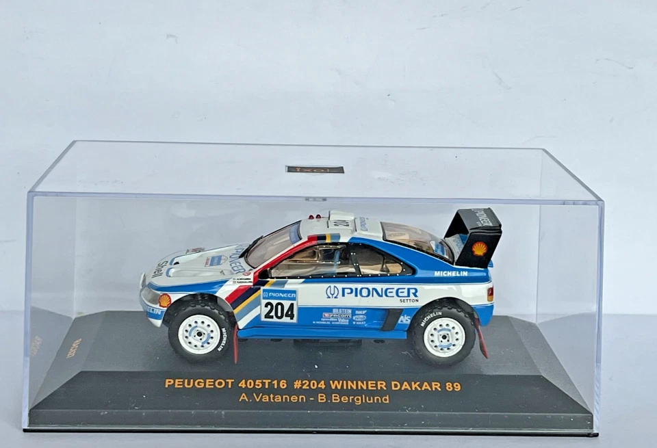 Auto Rallye Peugeot 405 T16 #204 Vincitore Dakar 1989 A.Vatanen 1/43 Ixo Modelli - Immagine 2 di 4