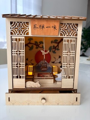 3D Puzzle Book Nook - Holzpuzzle Modellbausatz - Zen Tea Blindly