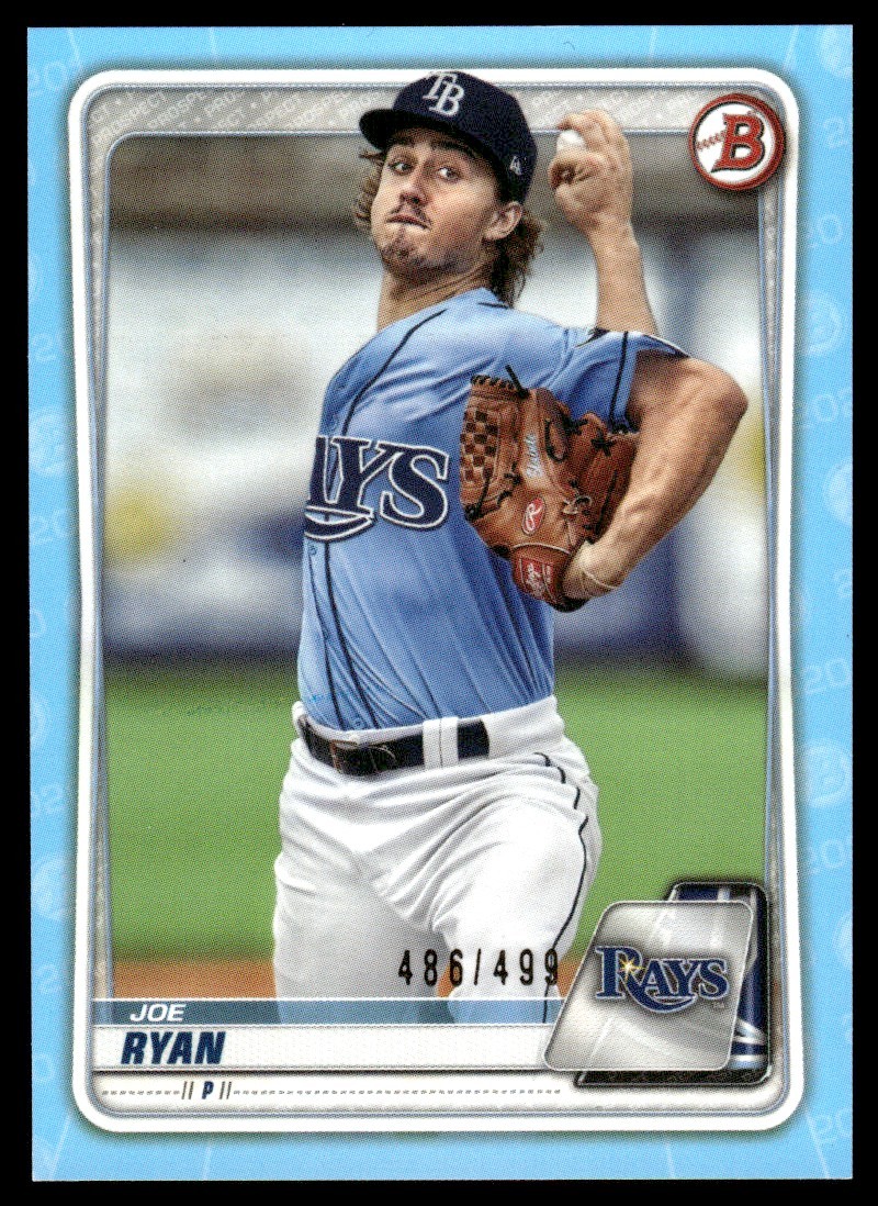 2020 Bowman Draft Sky Blue Joe Ryan 486/499 Tampa Bay Rays #BD-31