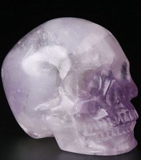 2.0"  Amethyst Carved Crystal Skull, Realistic, Crystal Healing
