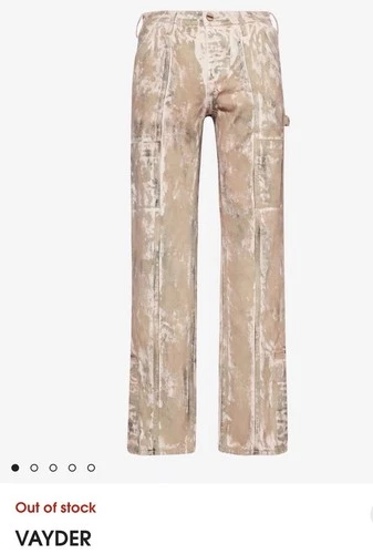 Vayder Munny Carpenter distressed straight-leg mid-rise stretch-denim jeans