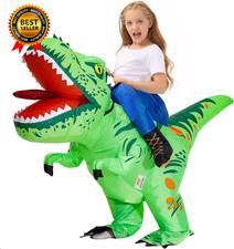 Inflatable Dinosaur Costume Kids Riding T Rex Blow up Halloween Costume Funny Pa