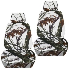 Custom-fit Front Car Seat Covers Camo Snow Tree Fits Jk Wrangler 4dr 2007-2018