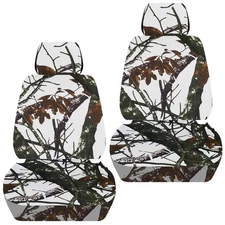 Custom-fit Front Car seat covers camo snow tree fits JK Wrangler 4dr 2007-2018