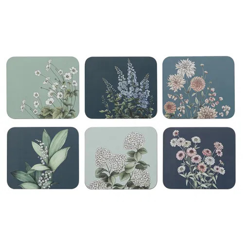 Ashdene Kitchen Cork Backed Coasters Secret Garden Blue Set 522641 - Picture 1 of 1