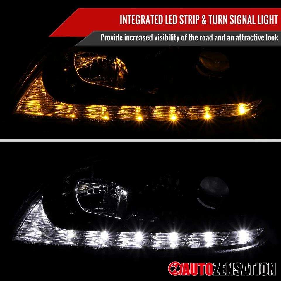 Fit 2001-2005 Lexus IS300 Smoke Black LED Strip Xenon Projector Headlights 01-05 - Изображение 4 из 4