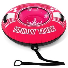Goplus 42" Inflatable Snow Tube Heavy-Duty Sled with Detachable Tow Strap