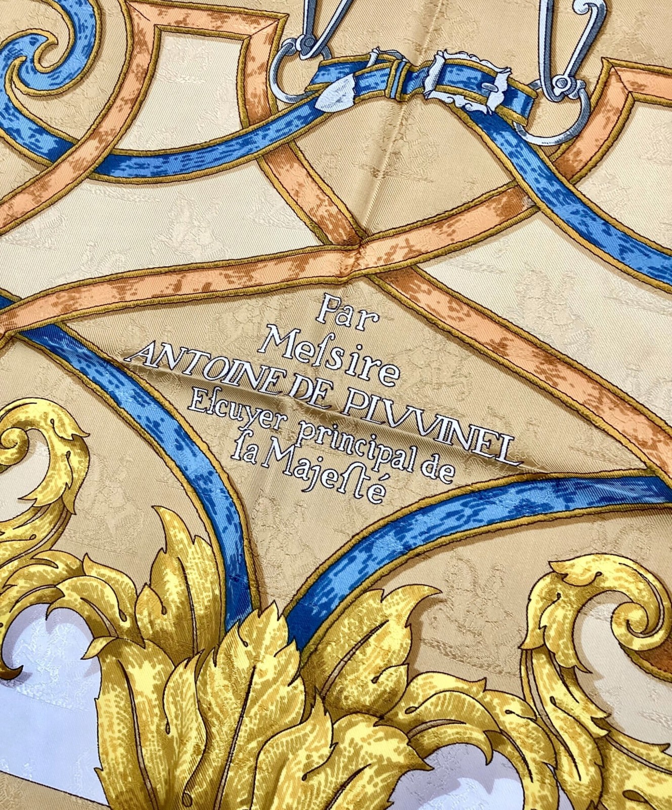 Hermes Scarf Silk Gold Carre 90 L'Instruction du Roy From Japan thumbnail 24