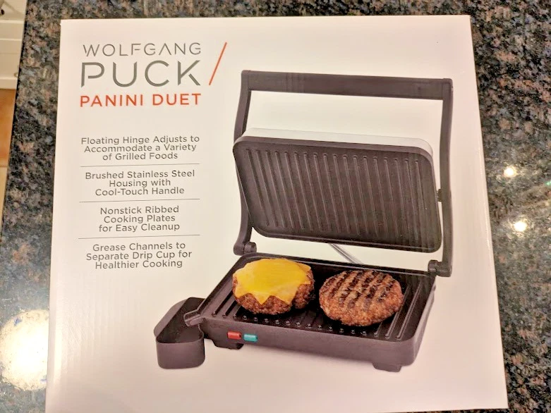 Wolfgang Puck Panini Duet Press Brushed Stainless Steel Cooking Grill/Press New
Opens in a new windo