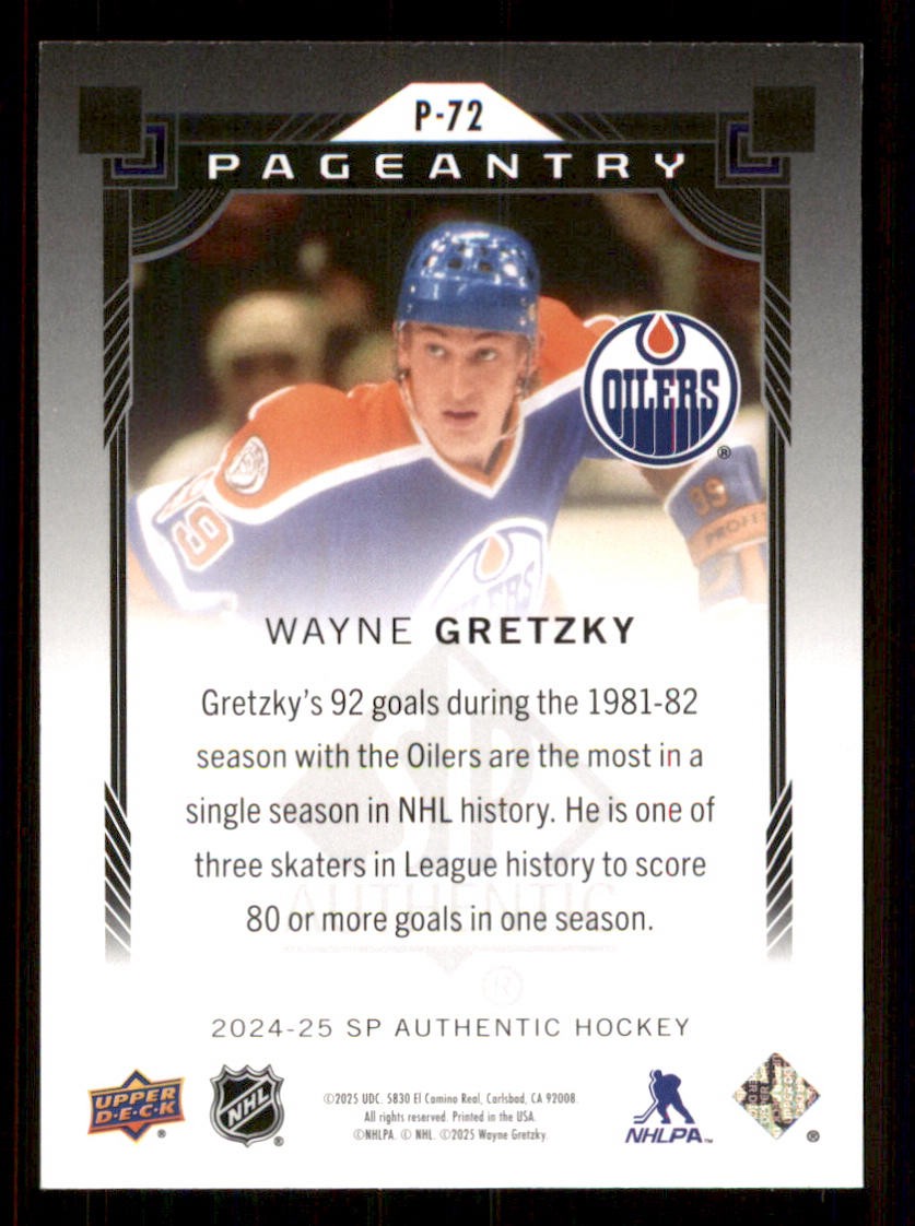 2024-25 SP Authentic Pageantry #P72 Wayne Gretzky | eBay