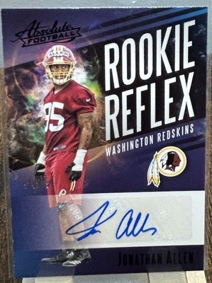 2017 Panini Absolute Jonathan Allen 1/1 Black AUTO RC Rookie Reflex Commanders