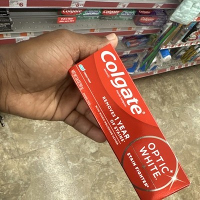 Colgate Optic White Stain Fighter Toothpaste Mint 4.2 oz Teeth Whitening