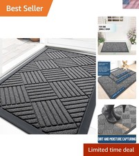 Front Door Mat Outside Entrance, Waterproof Heavy-Duty Doormat  29.5x17, Gre...