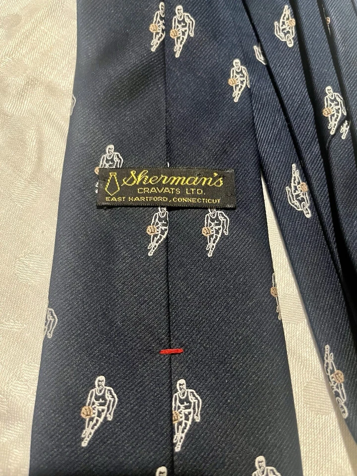 Винтажный галстук баскетболиста Sherman's Cravats сделано в США - Изображение 3 из 4