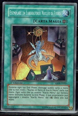 CARTA YU-GI-HO ABPF ESEMPLARE DA LABORATORIO NUCLEO DI FERRO IT055 SUPER RARA 1°