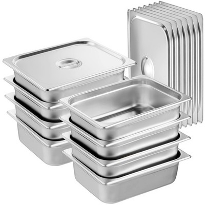 Uimoso 8 Hotelpfannen Gastronormbehälter Edelstahl 1/2-Größe 326x266x102mm