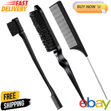 3Pcs Slick Brush Set Hair Brush Teasing Comb Edge Hair Brush Grooming Portable