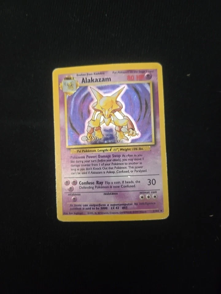 Alakazam 001/102 Base Set (Shadowless) Holo
