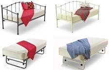 Paris Metal Day Bed 2ft 6inch Small Single Guest Bed with Headboard & Footboard