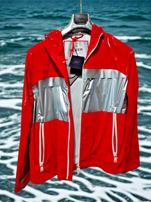 Paul & Shark Silver Typhoon 20000 Jacket | Red Reflective | New with Tags | Size M