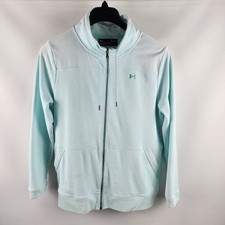 Under Armour Sweatshirt Women L Blue Microthread Shoreline Terry Full-Zip