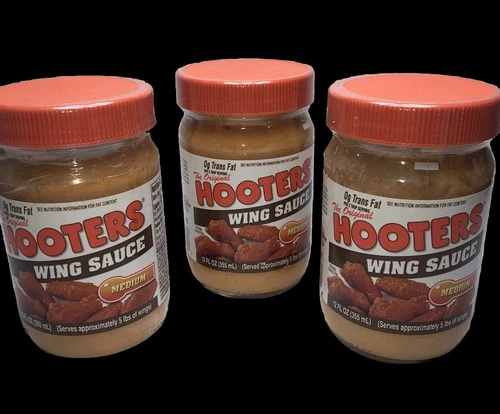 3 Pack Hooters Wing Sauce 12 oz Buffalo Jars Thrill On The Grill Condiment