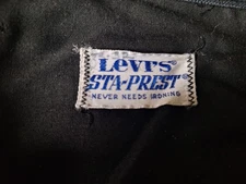 Levi's STA-PREST Black Cotton Twill Pants Trousers Vintage Medium 32x30 33x30