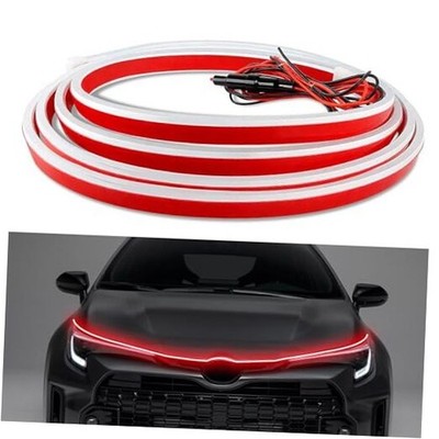 Car Hood Light Strip, LED Lights for Car, 59/71/79 Inch Flexible Daytime 2M Red