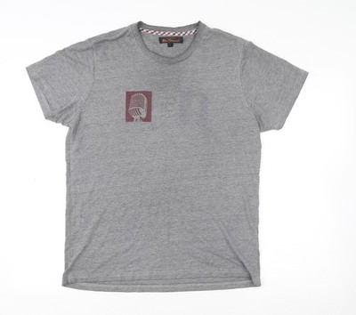 Ben Sherman Herren T-Shirt Grau Grafik Musik Print Größe L