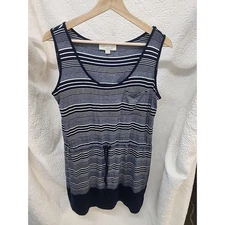 Olive & Oak Women's Romper Dress Navy Blue And White Size XL 90s style