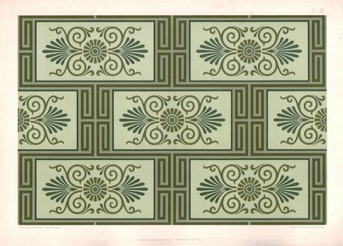 1892 PRINT ~ PLATE XX ORNAMENTIST AESTHETIC AUDSLEY ORNAMENT ANTIQUE CHROMO