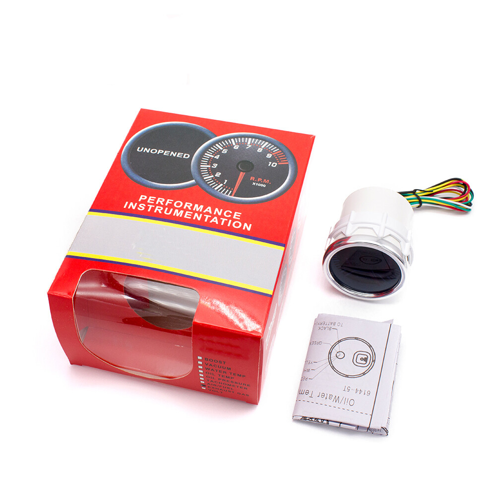 Led Rpm Tachometer 2'' 52mm 12V Universal Digital LED RPM Tacho Tachometer Gauge LED 0 ...