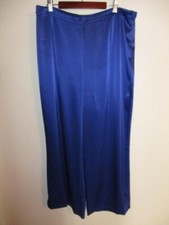NWT St. John Kate Liquid Satin Crop Wide Leg Dress Pants in Vivid Blue 14 595