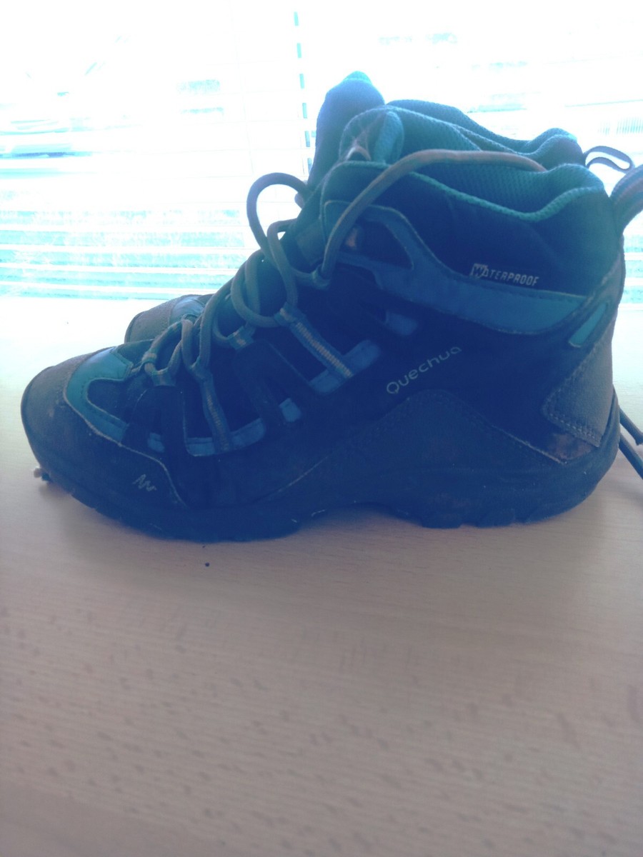 Waterproof Walking Boots From Decathlon, Blue Size 4, Great