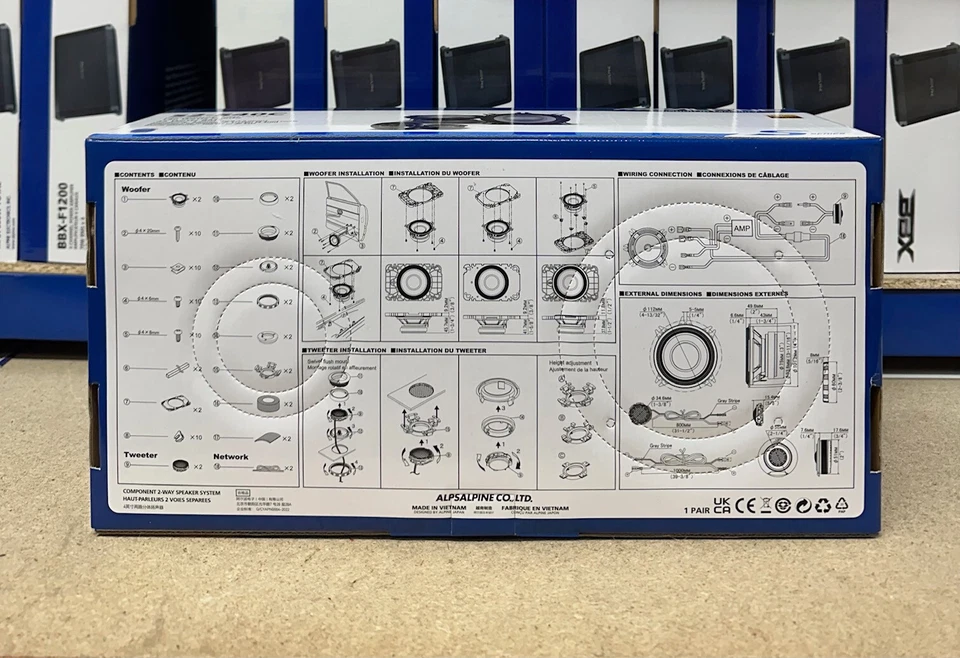 ALPINE 280W TOTAL 2WAY 4-INCH 10cm CAR DOOR COMPONENT SPEAKERS TWEETERS S2-S40C - Image 2 of 4