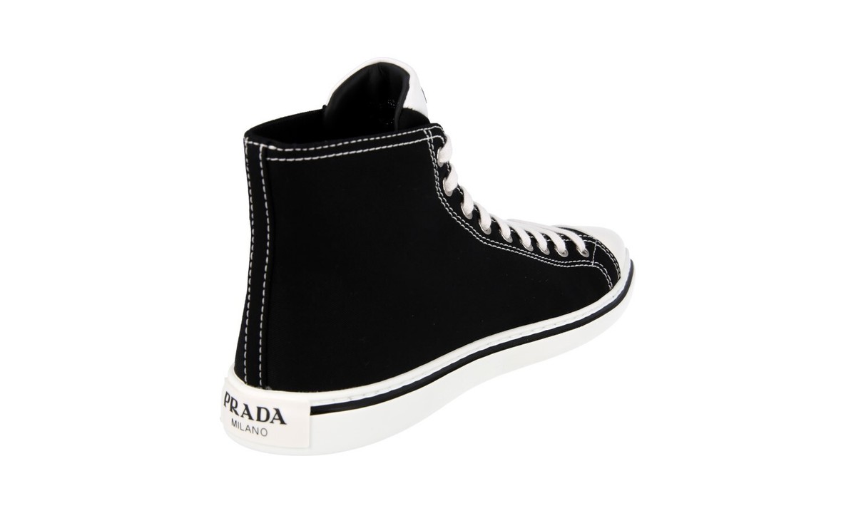 PRADA Synthesis Pointy Cap Toe Sneakers - 1T615M - Black NEW - US