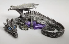 Dragon Laying Girl Woman Purple Blue Eyes Rawcliffe Pewter 2000 Figurine 1111067