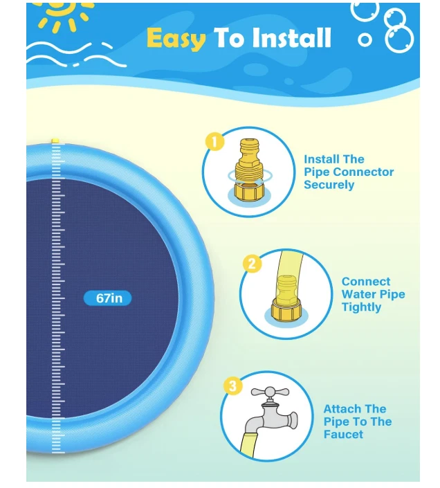 Almohadilla para salpicaduras para perros y niños - Piscina antideslizante para perros grandes, 0,58 mm Foto 2 de 4