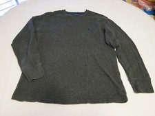 Polo Ralph Lauren Sleepwear shirt Men's long sleeve charcoal blue Size L EUC
