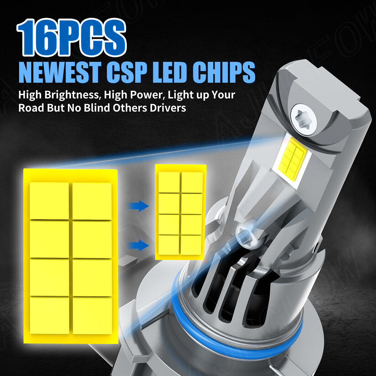 For Ferrari F355 GTS 1994-1997 1998 LED Headlight Bulbs Kit Combo 6500K White
