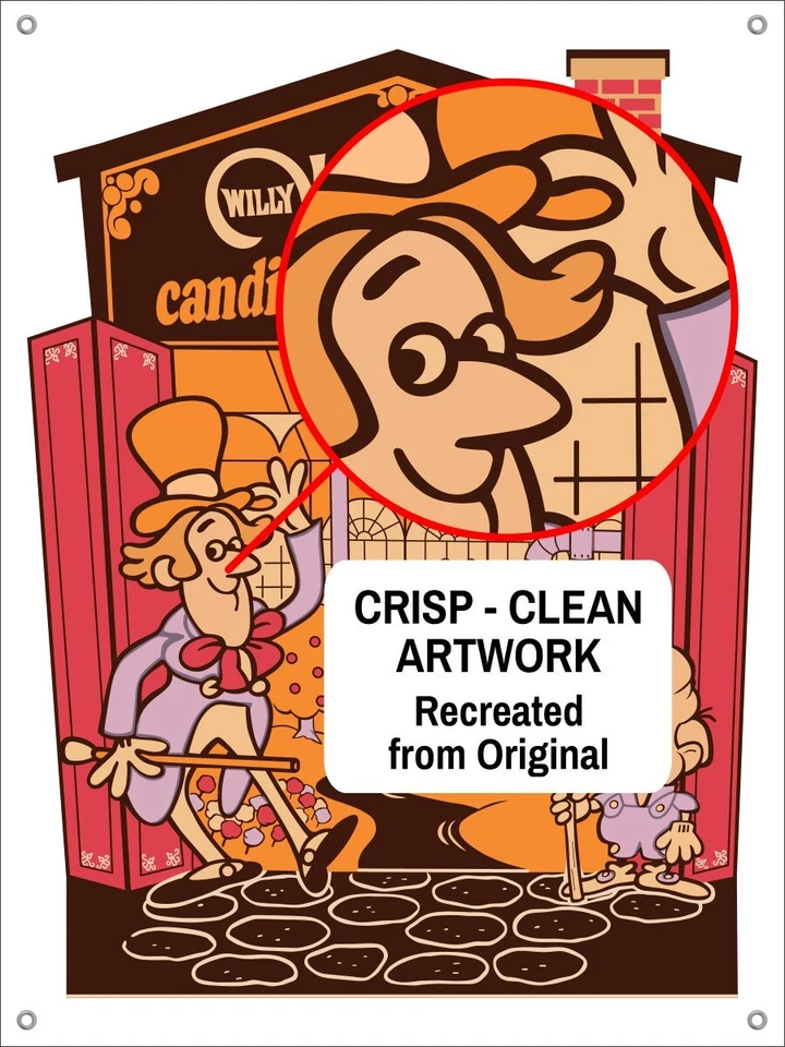 1970's Vintage Willy Wonka Quaker Candy Store Display Banner Sign! Reproduction - Image 2 of 4