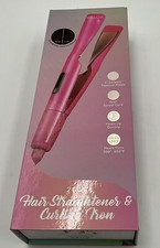 Luxe Willow hair straightener and curler 1 Ceramic Titanium Plate Pink K03