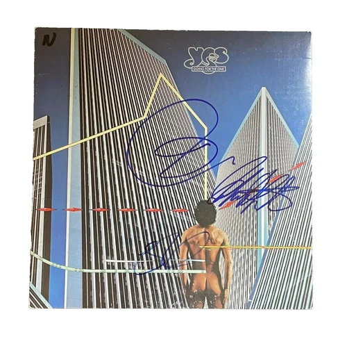 Jon Anderson Alan White Rick Wakeman Signed Yes Going For The One Album Proof