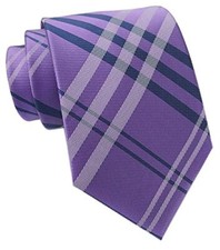 Men's Plaid Check Stripe Ties Pattern Business Formal One Size Lilac Purple