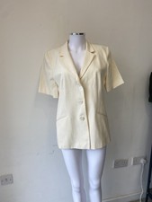 Ambience Floral Jacquard Cream Jacket Vintage Size 14