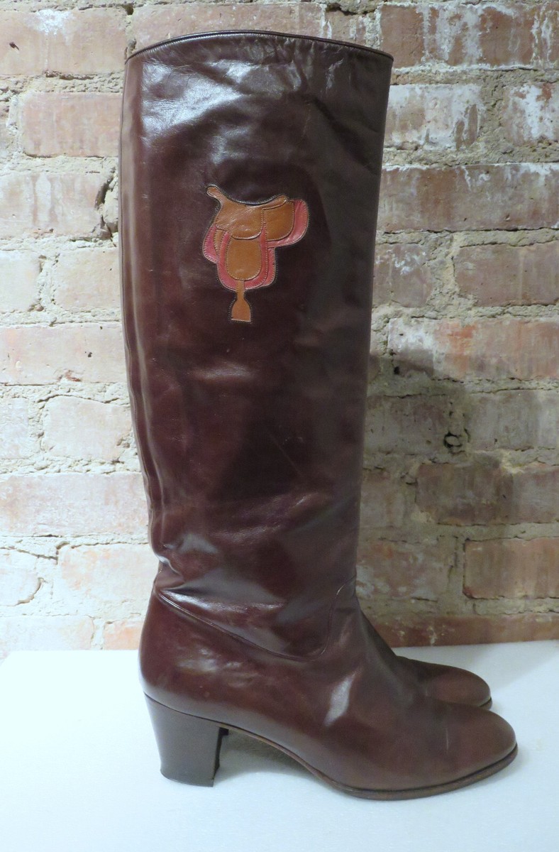 vintage GUCCI ブラウンレザー ジッパーブーツ vintage GUCCI ブラウンレザー ジッパーブーツ