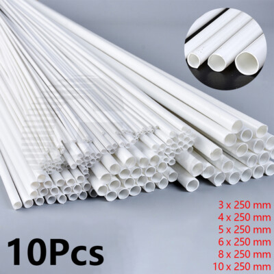 10 Stück Ø 3-10mm x 250mm ABS Kunststoff Rundrohre Rohr für Modell Retrofit Basteln DIY