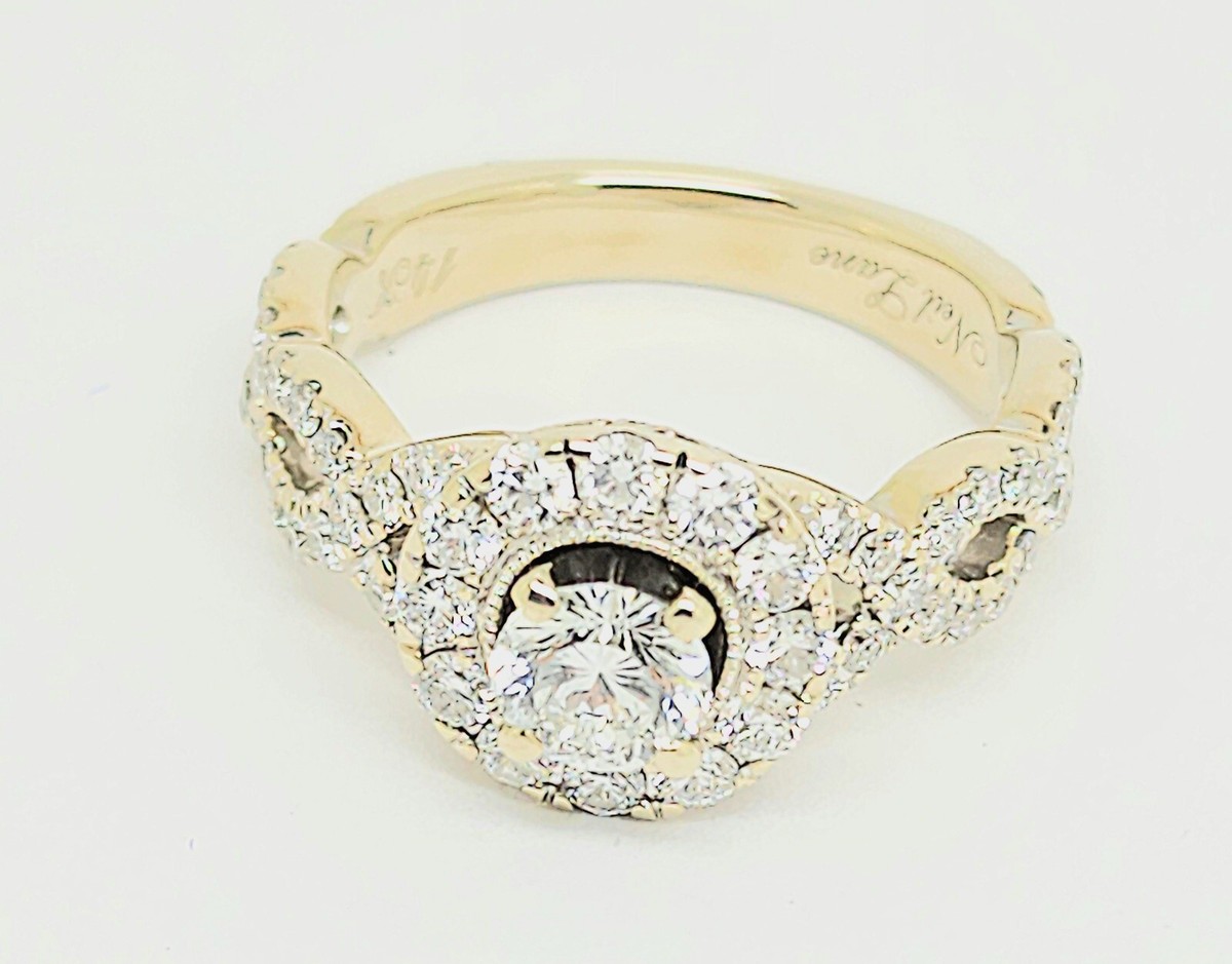 NEIL LANE 14K GOLD CENTER TW HALO DIAMOND ENGAGEMENT