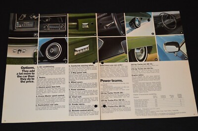 1972 CHEVY CAPRICE EXTRA OPTIONS ORIGINAL DEALER SALES BINDER INSERT PRINT AD 72
